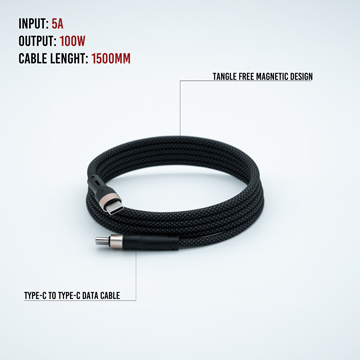 Kolleenal Data Cable with Magnetic 100W